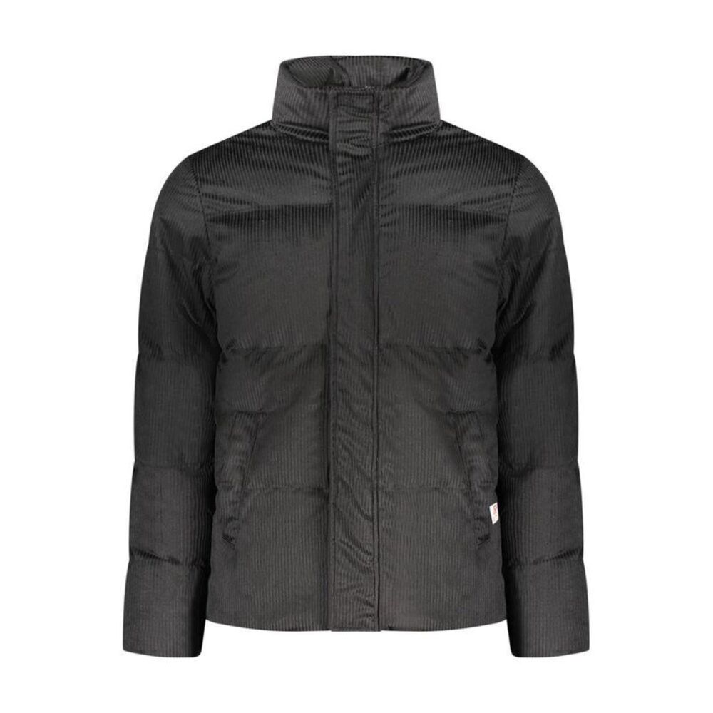 Rifle Polyester Zip-Up Jacket with Pockets Men Black Jackets